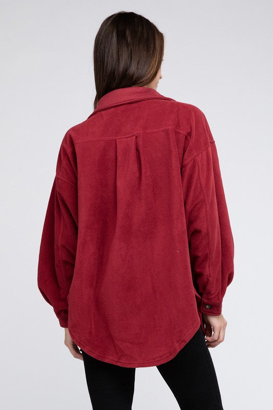 Janie Fleece Buttoned Down Oversized Jacket