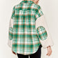 Multi plaid fuzzy sleeve jacket PLUS