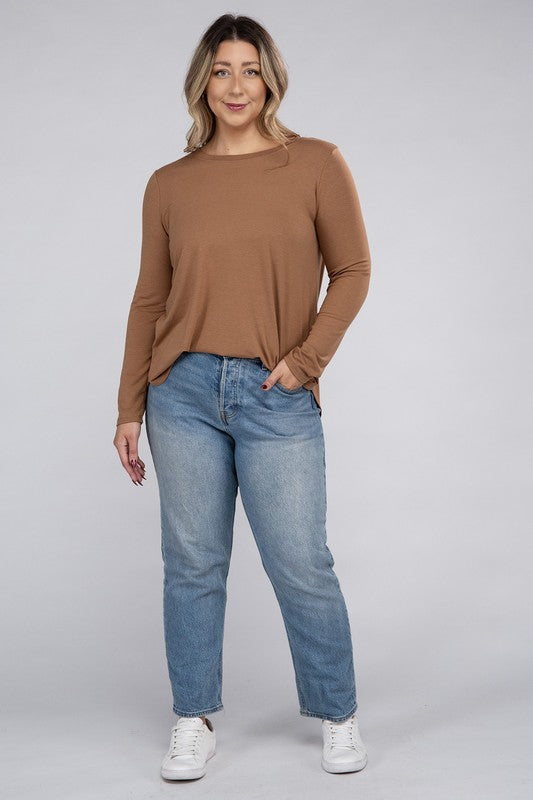 Celine Plus Long Sleeve Basic Top