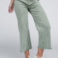 Acid Washed High Waist Frayed Hem Straight Pants