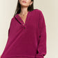 PLUS Long Slv Buton Down Ribbed Hooded Sweatshirt