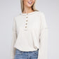 Ribbed Brushed Melange Hacci Henley Sweater