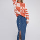 Floral Pattern Drop Shoulder Sweater