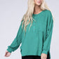 Double Gauze Oversized 3/4 Button Henley Neck Top