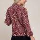 Ditsy Floral Print  Split Sleeve Blouse