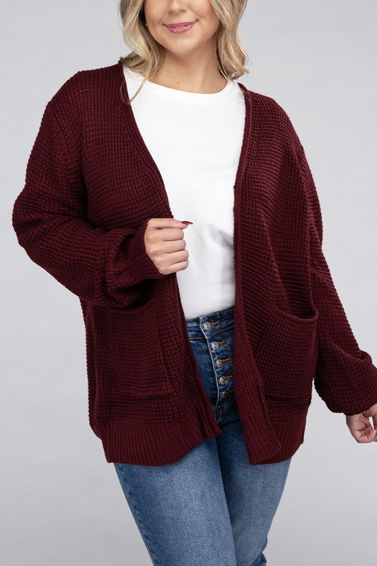 Amelia Plus Waffle Cardigan