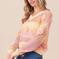 BiBi Ombre Crochet Flower Knit Top