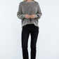 Washed Side Slit Oversized Cropped Sweater