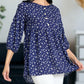 lightweight Button Accent Ditsy Floral Tunic