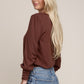 Leg of Mutton Sleeve Knit Top