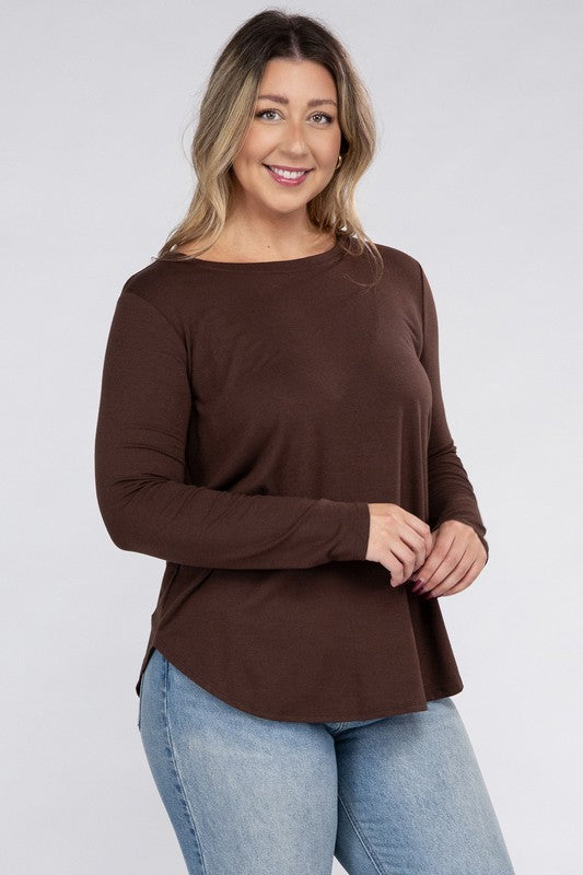 Celine Plus Long Sleeve Basic Top