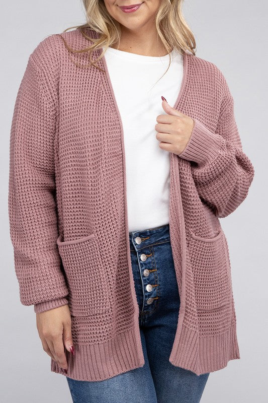 Amelia Plus Waffle Cardigan