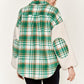 Multi plaid fuzzy sleeve jacket