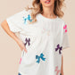 BiBi Sequin Bow Patch Short Sleeve T-Shirt