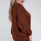 Plus Oversized Round Neck Raw Seam Melange Sweater