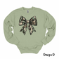 Camo Coquette Bow Crewneck