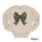 Camo Coquette Bow Crewneck