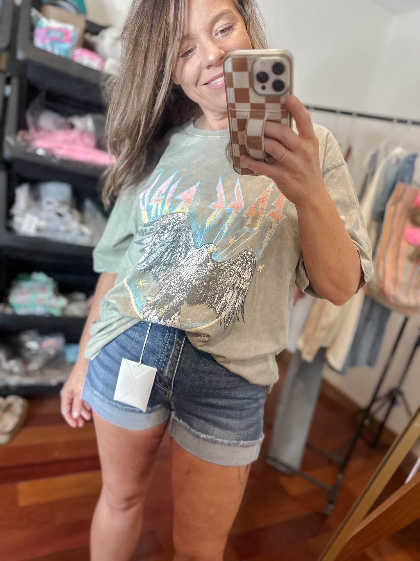 Kendall Free Bird Vintage Washed Boyfriend Fit Tee