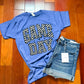 Royal Blue Checkered Game Day Tee