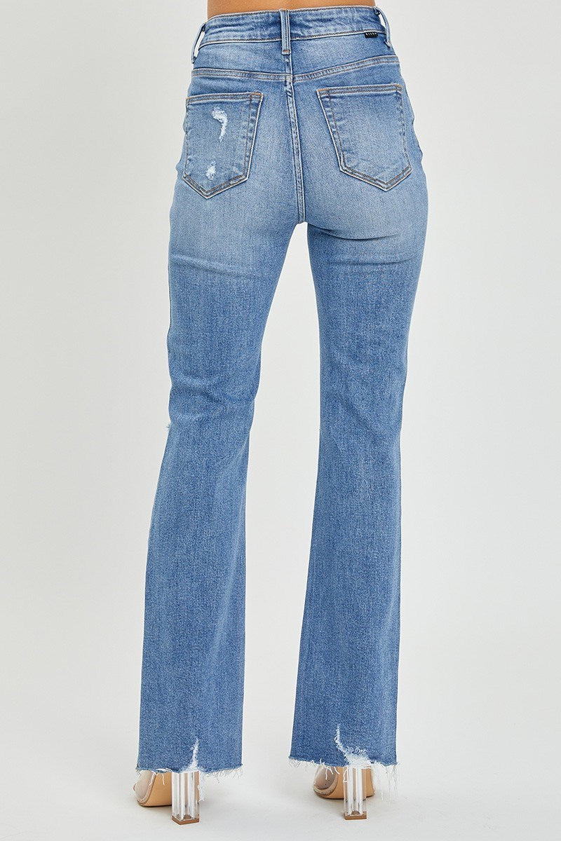 Lainey High Rise Distressed Flare Jeans