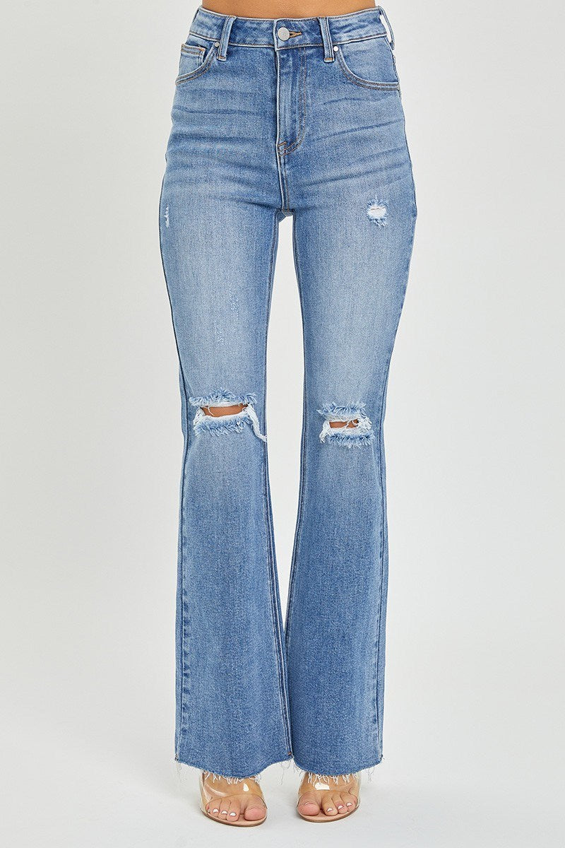 Lainey High Rise Distressed Flare Jeans