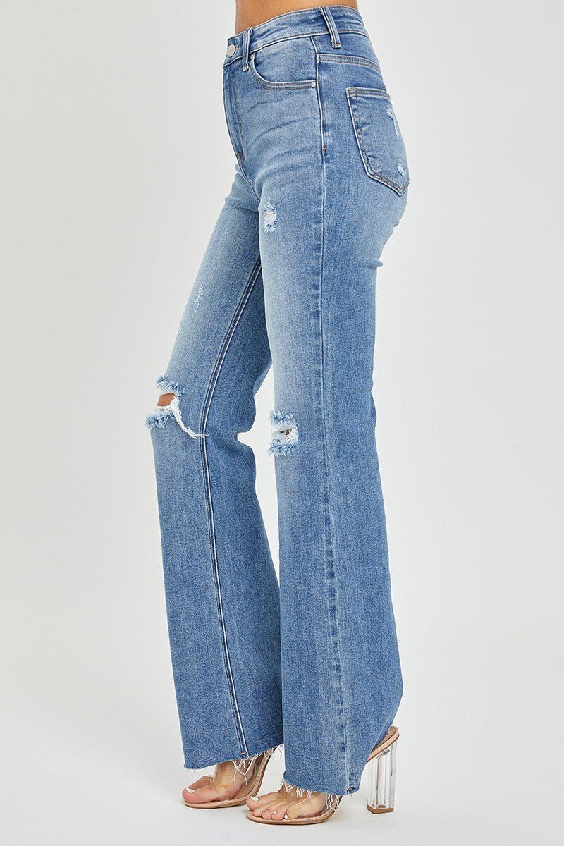 Lainey High Rise Distressed Flare Jeans