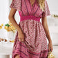 Devine Floral Smocked Waist Short Sleeve Mini Dress