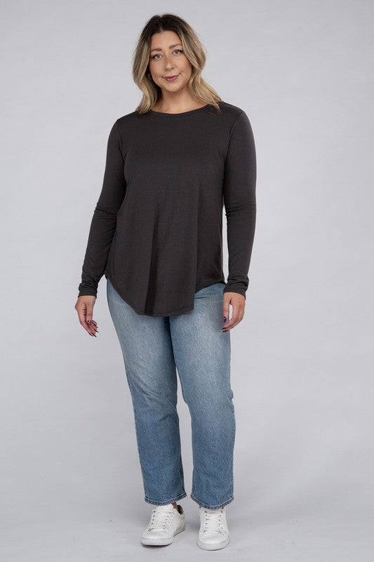 Celine Plus Long Sleeve Basic Top