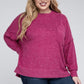 Plus Brushed Melange Drop Shoulder Sweater