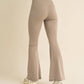 Dottie Taupe High Waisted Crossover Flare Legging