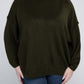 Plus Oversized Round Neck Raw Seam Melange Sweater