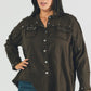 Johnna Plus Distressed Hem Button Down