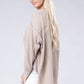 Double Gauze Oversized 3/4 Button Henley Neck Top