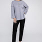 Ribbed Brushed Melange Hacci Henley Sweater