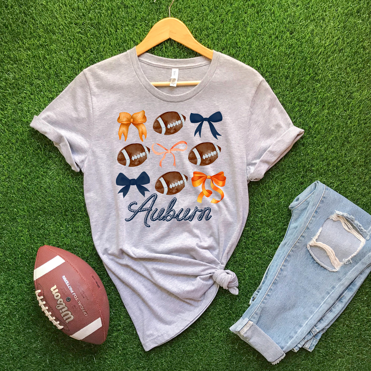 College Football Bows & Footballs Graphic Tee