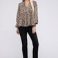 Leopard Print Ruffle Hem Blouse