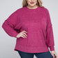 Plus Brushed Melange Drop Shoulder Sweater