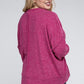 Plus Brushed Melange Drop Shoulder Sweater