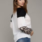 Leopard Print Color Block Top