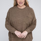 Plus Brushed Melange Drop Shoulder Sweater