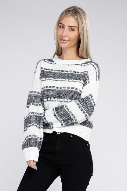 Two Tone Drop Shoulder Sweater