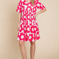 BOMBOM Flower Print Ruched Dress