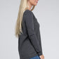 Melange Baby Waffle V-Neck Long Sleeve Top