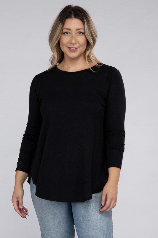 Celine Plus Long Sleeve Basic Top