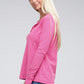 Melange Baby Waffle V-Neck Long Sleeve Top