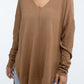 Hi-Low Hem Front Seam Sweater