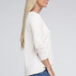 Melange Baby Waffle V-Neck Long Sleeve Top