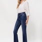 High Rise Distressed Hem Kick Flare Jeans