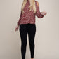 Ditsy Floral Print  Split Sleeve Blouse