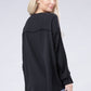 Double Gauze Oversized 3/4 Button Henley Neck Top